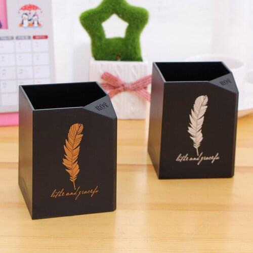 ABS Pen Holder Kawaii Desk Pencil Holder Carton Desktop Pen Creative Office Accessories