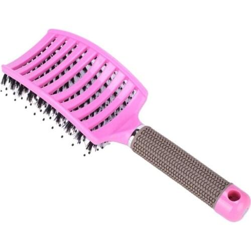Anti Klit Hairbrush Brushy Women Female Hair Scalp Massage Comb Bristle&nylon Hairbrush Wet Curly Detangle Hair Brush For Salon