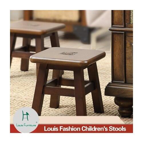 Louis Fashion Childrens Stools Home American style retro bench simple table small stool chair for shoes