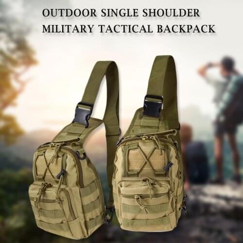 Tactical Minitary Men Chest Bag Single Shoulder Pack Camouflage Portable Zipper Buckle Sports Casual Waterproof Pockets