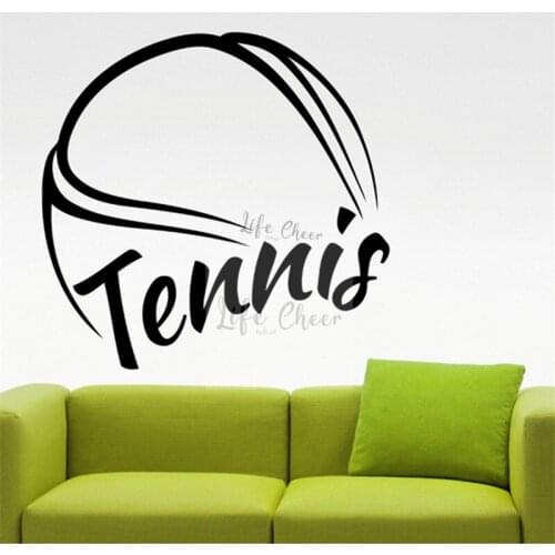 Tennis Sports Sign Wall Art Decal Popular Sports Gym Decoration Tennis Ball Design Vinyl Wall Sticker Home Interior Decor AC019
