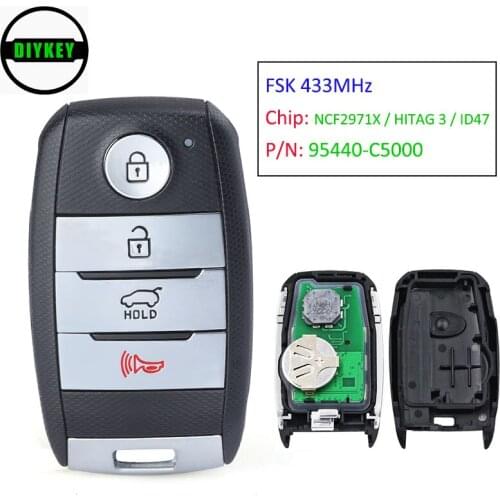 DIYKEY OEM/Aftermarket Smart Remote Key 3 Button FSK 433MHz NCF2971X / HITAG 3 / ID47 for Kia Sorento 2015-2019 P/N: 95440-C5000