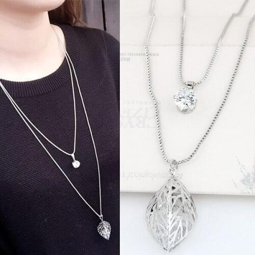 Vintage Necklaces & Pendants For Women 2020 Korean Trendy Crystal Long Necklace Sweater Chain Necklace Jewelry Gift Collar