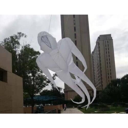 Inflatable kite adult single line kites ghost ripstop nylon fabric windsack kites for adult white kite giant kites fish windsock
