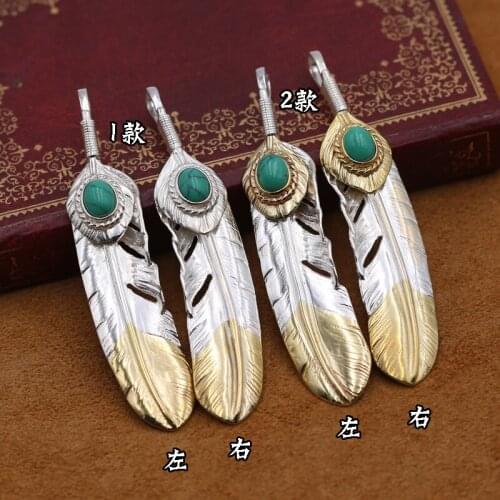 S925 Sterling Silver Jewelry Vintage Takahashi Goro Handmade Thai Silver Feather Male And Female Pendants
