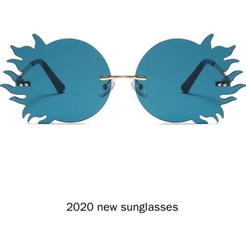 Green Sunglasses Driving Brand For Men Women Brand Designer Round Sun Glasses Personalized Flame Mens Punk Sunglasses NX