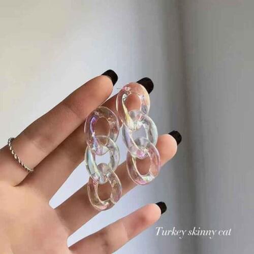 Punk Acrylic Thick Gold Chain Big Earrings for Women Exaggerated Drop Party Wedding Earrings Statement BrincosFashion Jewelry