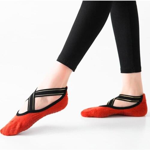 Towel Bottom Yoga Women Socks Cross Bandage Combed Dance Fitness Antiskid Sports Pilates Meias Cheap-socks-wholesale Feminino