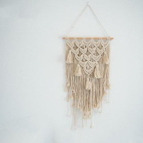 1pc Bohemian hand-woven Cotton Rope Tassel Tapestry Living Room Bedside Decoration Wall Hanging Ornaments