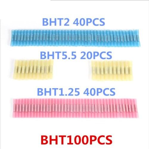 100Pcs BHT1.25 BHT2 BHT5 Heat shrink waterproof Middle connector terminal nylon brass terminal