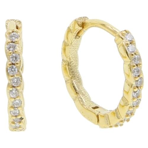 100% 925 sterling silver micro pave cz mini small huggie hoop earring high quality minimal delicate dainty classic jewelry