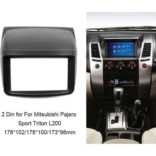 2 Din Fascia For Mitsubishi Pajero Sport Triton L200 Mornitor MID Middle Stereo Panel Dash Mounting Installation Trim Kit