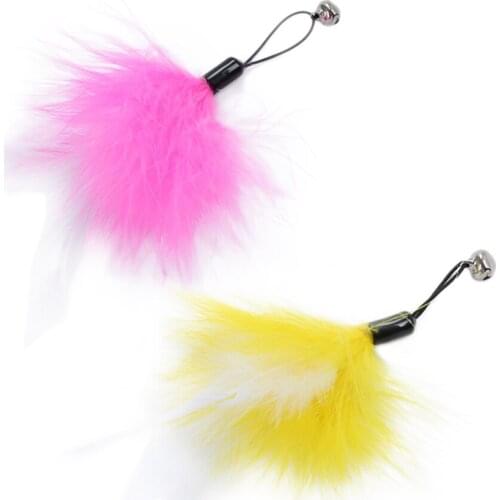 2Pc Fake Feather Refill Replacement Cat Feather Toy Cat Feather Teaser Wand Toy For Kitten Cat Exercise Playing Without Stick