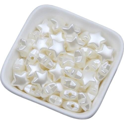 11mm 50pcs Five-pointed Star Shape Acrylic Beads Imitation Pearls Accessories For Jewelry Making DIY Handmade Costume Decoration