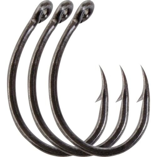 7pcs/Lots Carp Hook Fishing Nickel-plated Steel Wire Hook Barbed Size 2#/4#/6#/8# Offset Hook Wholesale
