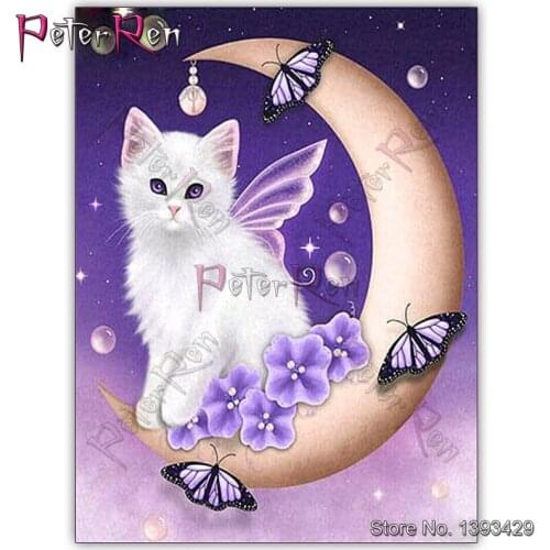 Diy Diamond Painting Cat butterfly moon planet Diamond Embroidery kitten animal full Resin rhinestone mosaic stickers Home Decor