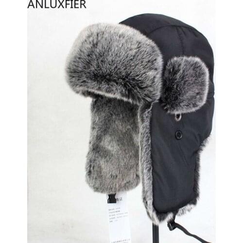 B-8432 Northeast Cotton Hat Extra Large Leifeng Fur Hat Ski Cap Winter Bomber Hats Ear Protection Hat Black Skit Warm Cap