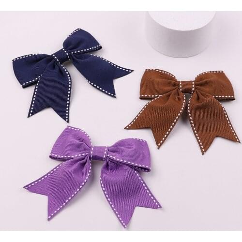 20Colors 4.72Inch Solid Ribbon Hair Bows With Clip Boutique For Girls Gift Ponytail New Handmade Hair Rope Kids Hair Accessories