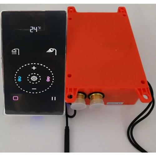 Black Touch Screen Shower Mixer Valve Smart Thermostatic Shower Panel Digital 2/3 Functions Diverter Mixing Faucet Wall Conceal