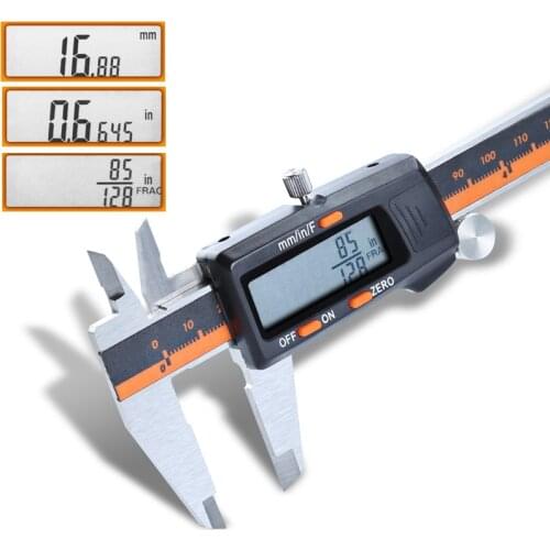 Stainless Steel Digital LCD Display Vernier Caliper 150mm Fraction MM Inch High Precision Stainless Steel Vernier Caliper