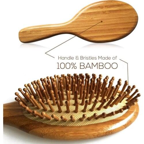 Premium Wooden Bamboo Hair Brush Improve Hair Growth Wood hairbrush Prevent Hair Loss Comb Bamboo Comb Teeth D50