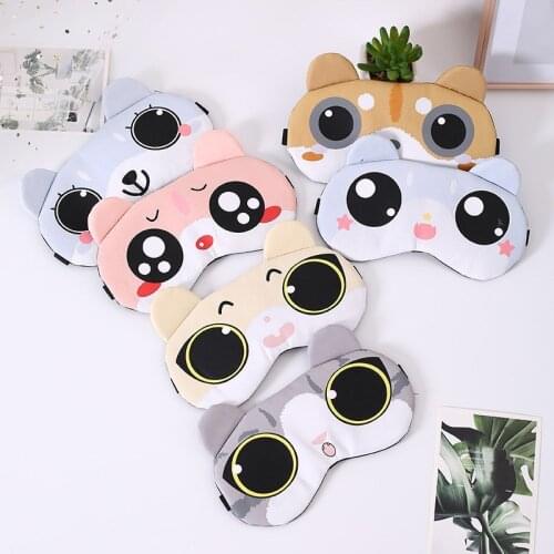 Cotton Cartoon Face Sleep Eye Mask Cute Funny Lovely Eye Cover Sleeping Mask Travel Rest Eye Band Kids Eye shade Patch Blindfold