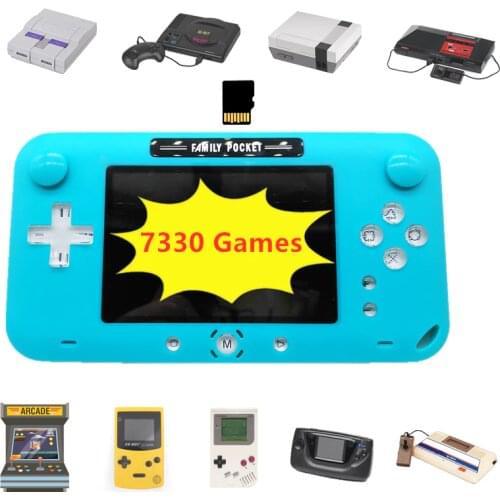 Retro Handhled Game Console Portable Game Player with 9 Emulators 7330 Built-in Games for Nes For Genesis Support Save&Load