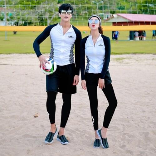 Couple Matching Rash Guards 3 or 4 Piece set Swimwear Long Sleeve Surfing Swimsuit UPF 50+ Rashguard Full Bathing Suit Men Women