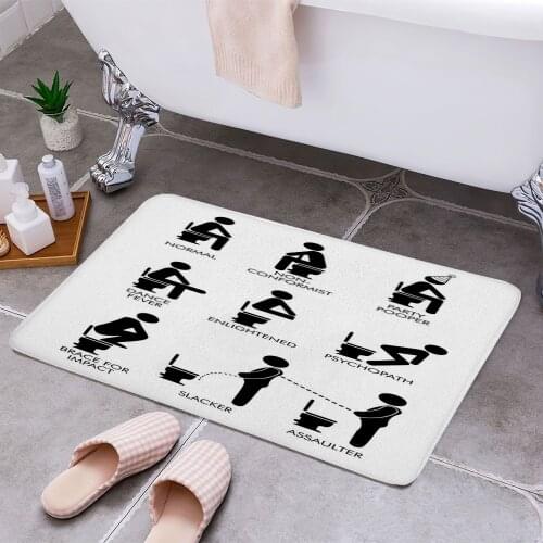 BATHROOM PERSONALITIES 3D Print Doormats Rectangle Non-Slip DoorMat Bedroom Kitchen Entrance Print Door rugs Dropshipping