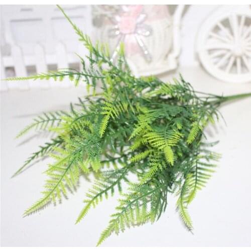 Hot 7 Stems Artificial Asparagus Fern Grass Bush Plants For Home Office Party Decor Festive Supplies Plastic Green Fake Grass