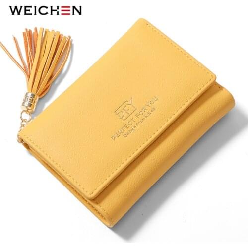 Weichen Small Women Wallets Trifold Tassel Zipper Female Purses Card Holder Ladies Purse Female Wallet Mini Carteras Coin Pocket