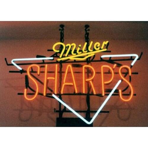 Miller Sharps Triangle Custom Handmade Real Glass Tube Beer Bar KTV Firms Display Advertise Decoration Sign Neon Light 17X14"