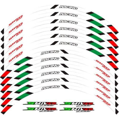 New motorcycle 12-piece stripe for 17-size wheel sticker stripe reflective waterproof rim for Aprilia SHIVER 750 shiver 750