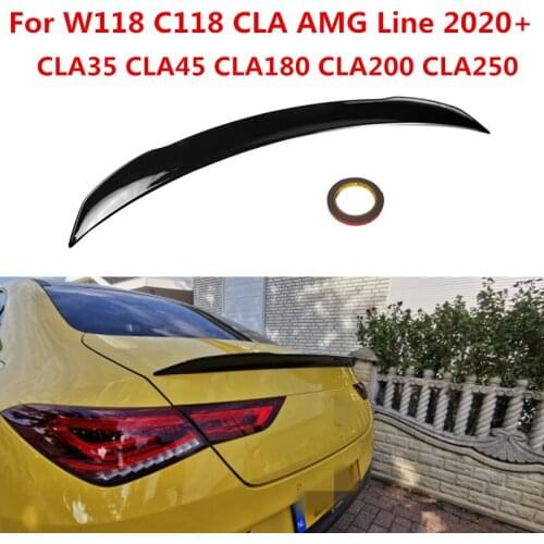 New Car Lip Spoiler For Mercedes Benz W118 C118 CLA35 CLA180 CLA200 CLA250 CLA45 AMG Line 2020-2024 Rear Trunk Spoiler Tail Wing