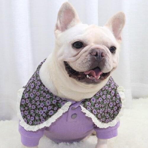 French Bulldog Clothing Cute Floral Pug Dog Clothes Hoodie Poodle Bichon Schnauzer Frenchies Dog Costume Outfit Garment Dropship