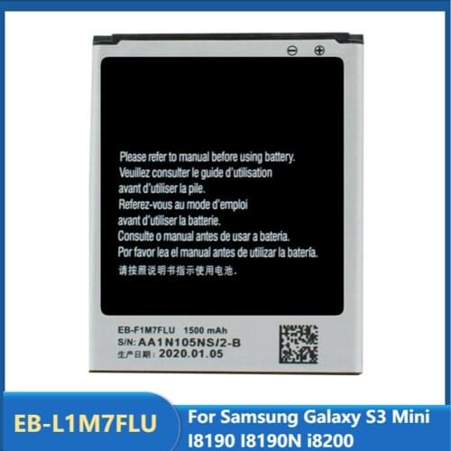 Original Phone Battery EB-L1M7FLU For Samsung Galaxy S3Mini S3 Mini I8190 I8190N i8200 Replacement Rechargeable Battery 1500mAh