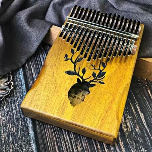 Kalimba 17 Keys Thumb Piano High-quality Wood Mahogany Body Musical Instrument Solid Color Portable African Mbira Sanza Piano