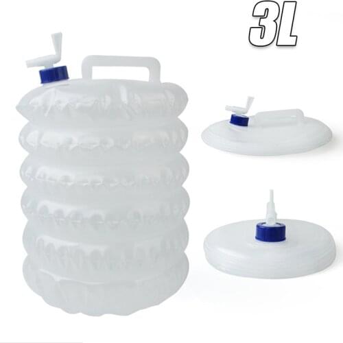3L Outdoor Camping Foldable Bucket Water Bag Container With Tap Portable