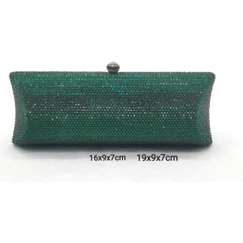 Luxury Green Diamond Wedding Party Prom Handbags Elegant Crystal Rhinestone Clutch Bag Wallet Purse Bags Dinner Clutches Bags