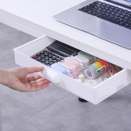 Self-Adhesive Drawer Box Plastic Under Desk Pencil Tray Bedroom Closet Underwear Storage Organizer Home Sundries Finishing Boxes