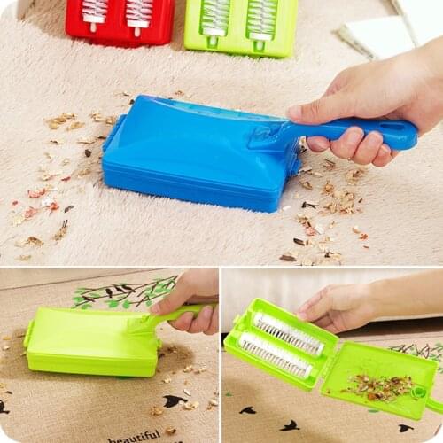 Sweeper Carpet Table Dust Brush Dirt Crumb Collector Cleaner Roller Tools 2 Brushes Head Handheld Household Cleaning Accessories