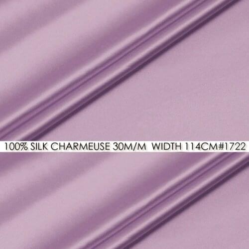 CISULI SILK CHARMEUSE SATIN 114cm width 30momme/100% Pure Silk Fabric/Wedding Dress Sewing Fabric Suppliers Smoky Purple NO 1722