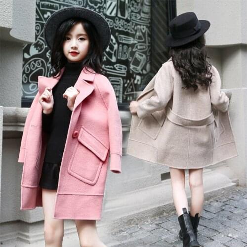 Girls Wool Coats for Kids Outwear Thick Winter Jackets for Girls Snowsuit Baby Jackets Girl Blends Toddler Coat Children Clothes