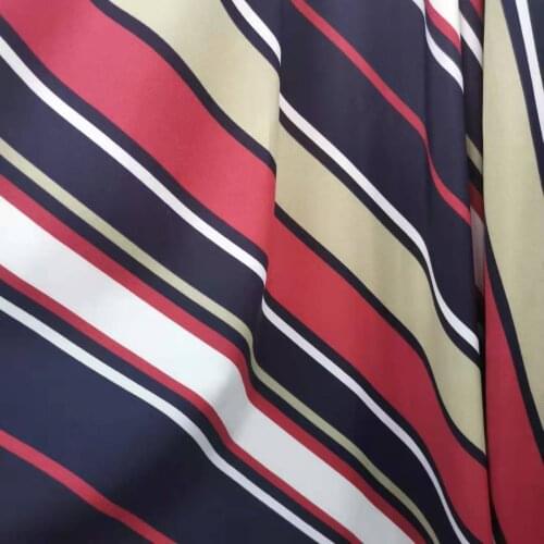 Stripe Chiffon Dress Stretchy Fabric Party Holiday Skirt Cloth DIY Sewing Fabric