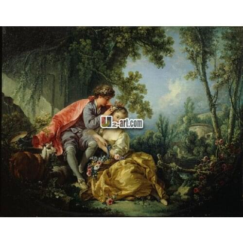 Modern home decor supply high quality craft Reproduction art canvas prints painting Francois Boucher Figure-027
