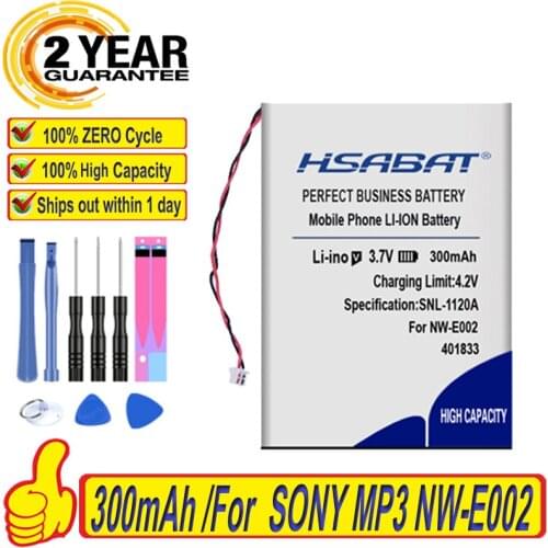 Top Brand 100% New 300mAh Battery for SONY MP3 NW-E002 NW-E003 NW-E005 Batteries + free tools