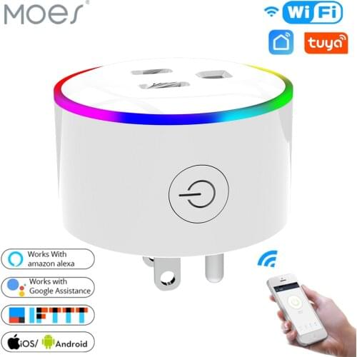 WiFi Smart Plug Outlet Wireless Power Socket Smart Life/Tuya App Remote Control Work with Alexa Google Home No Hub Required US