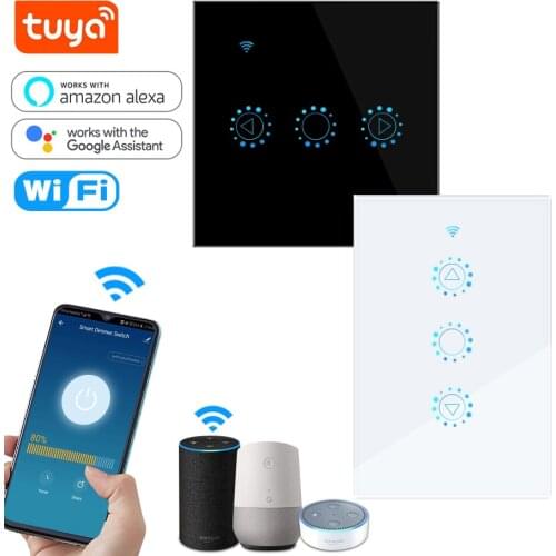 Wifi Smart Wall Touch Light Dimmer Switch Smart Life Tuya APP Remote Control Works with Alexa Google Home Voice Control Timer