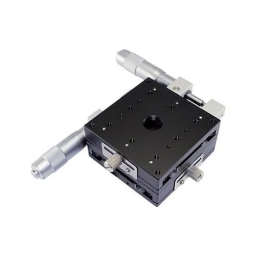 XY 80X80mm Left 2 axis Adjustable Precision Linear Stage Cross-roller Bearing