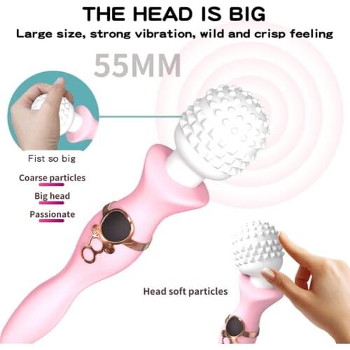 Womens Vibration Stick Double Shock Magic Wand G Spot Massage Vibrator Female Masturbation Adult Products AV Stick Dildos